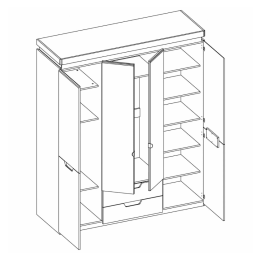 Шкаф распашной Closetta Romano 4D2S